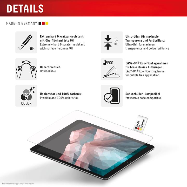 Actual product image Displex Tablet Glass, Tablet Schutzglas (1 Piece, Samsung Galaxy Tab S10 FE+)