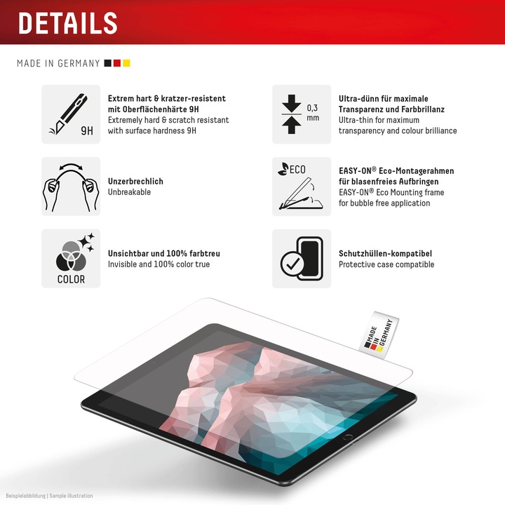 Productafbeelding Displex Tablet Glass, Tablet Schutzglas (1 Stuk, Samsung Galaxy Tab S10 FE+)