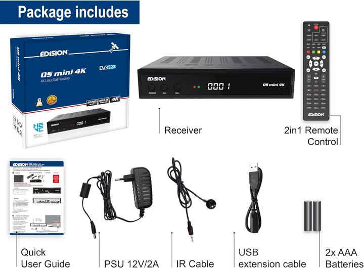 Produktbild Edision OS Mini 4K, 1X S2X (DVB-S2)