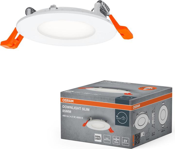 Actual product image Osram 4099854445064 Downlight Slim 85mm 4.5W 4000K LED-Deckenleuchte 4.50 W (240 lm)
