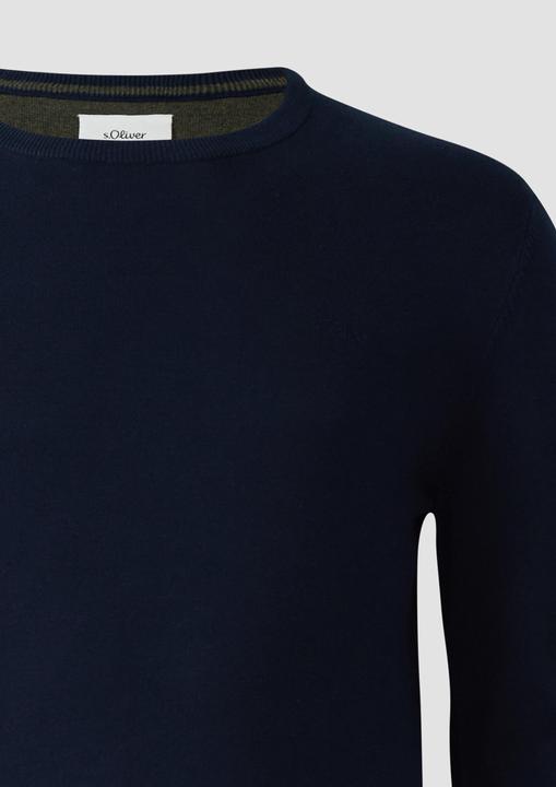 Produktbild s.Oliver Strickpullover Baumwollpullover mit Logo-Stickerei (XXL)