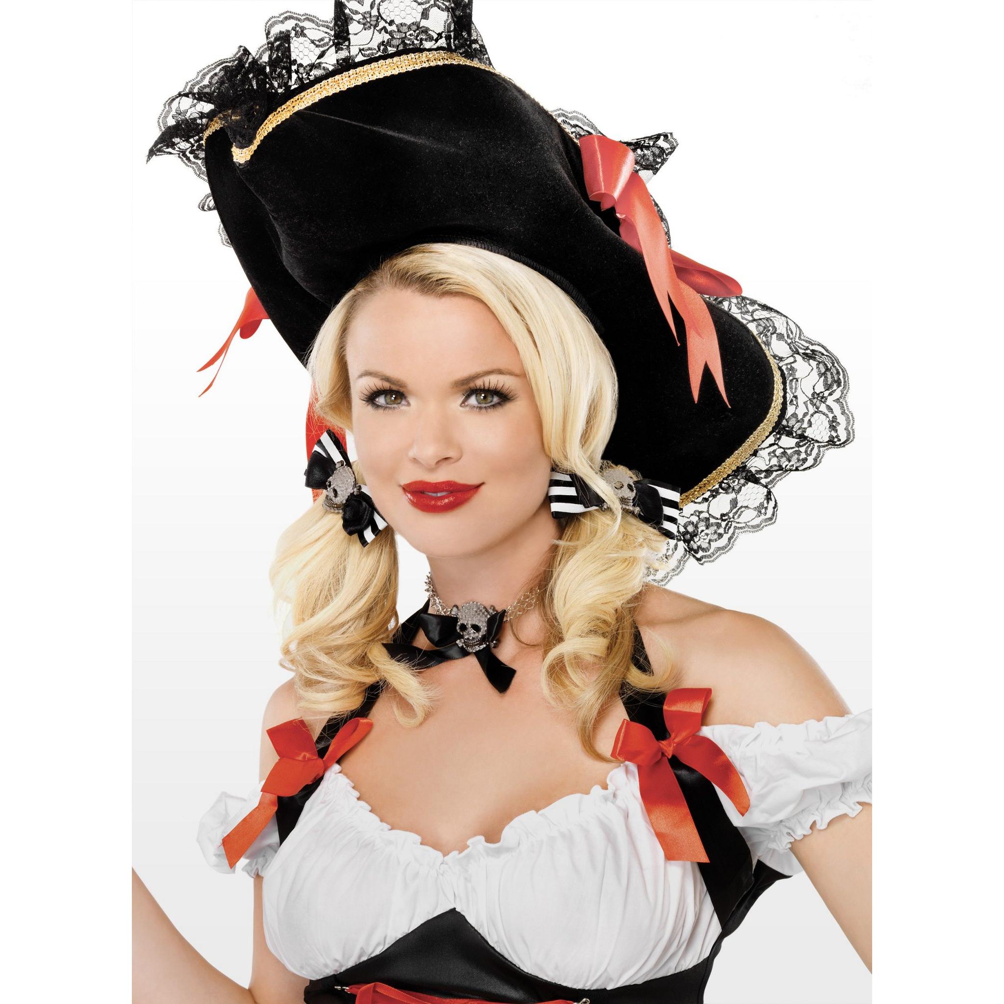 Leg Avenue Gestreifte Piraten Haarschleife schwarz-weiss