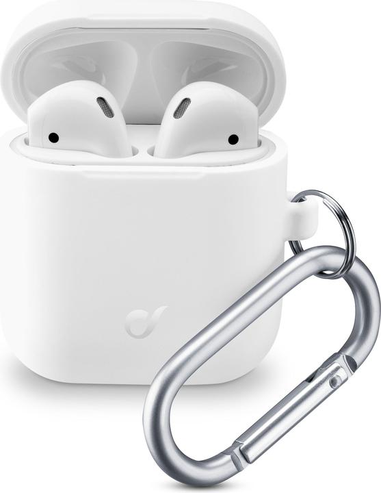 Productafbeelding Cellularline Bounce Case voor AirPods 2 Beschermhoes Karabijnhaak Wit (Koptelefoon tas)