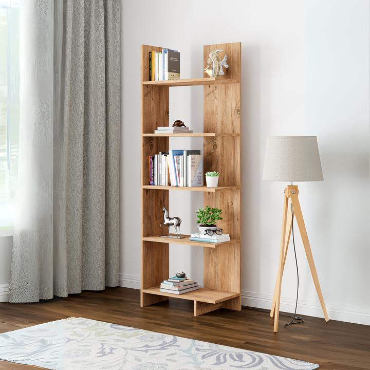 Produktbild En.Casa Bücherregal Vireftere 176x62x29 cm Holzoptik (62 x 29 x 176 cm)
