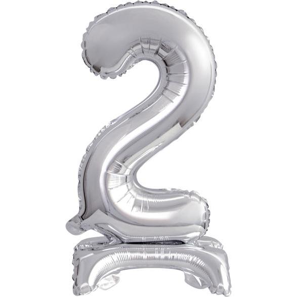 Amscan Folienballon Mini Zahl 2 silber