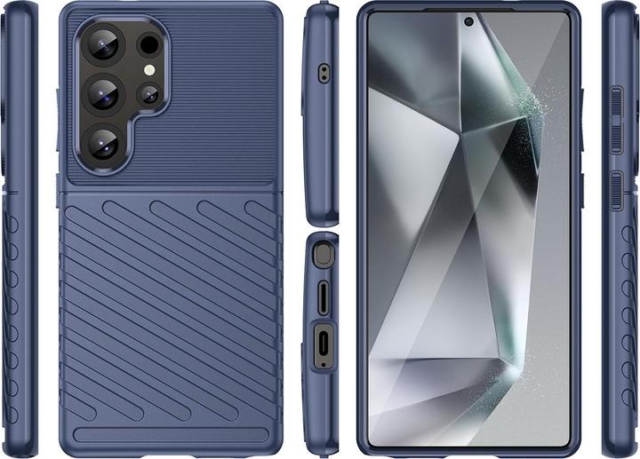 Produktbild Hurtel Thunder Case Hülle für Samsung Galaxy S25 Ultra Silikon Panzerhülle - Blau (Samsung Galaxy S25 Ultra)