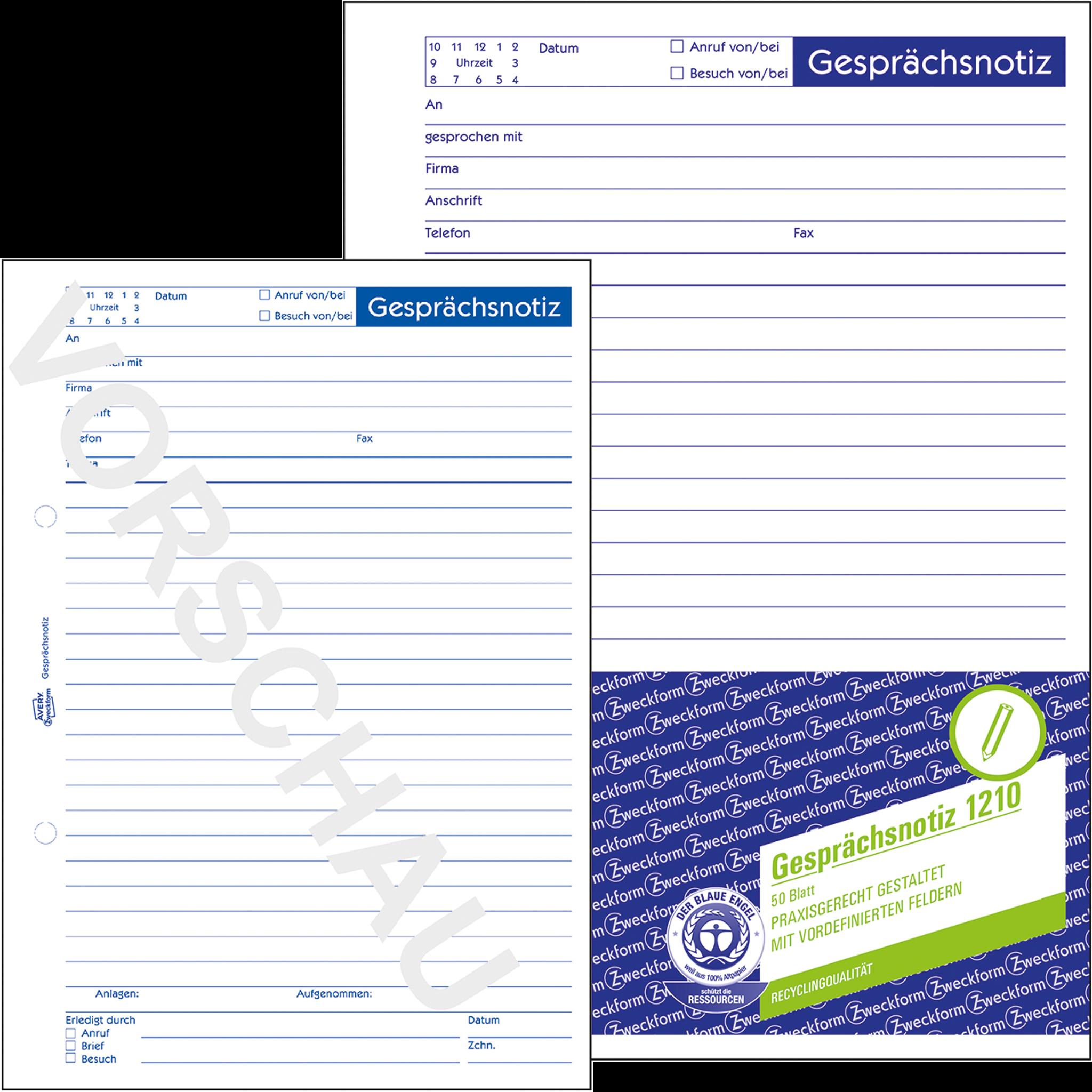 Avery, Formular, Gesprächsnotiz (50 x)