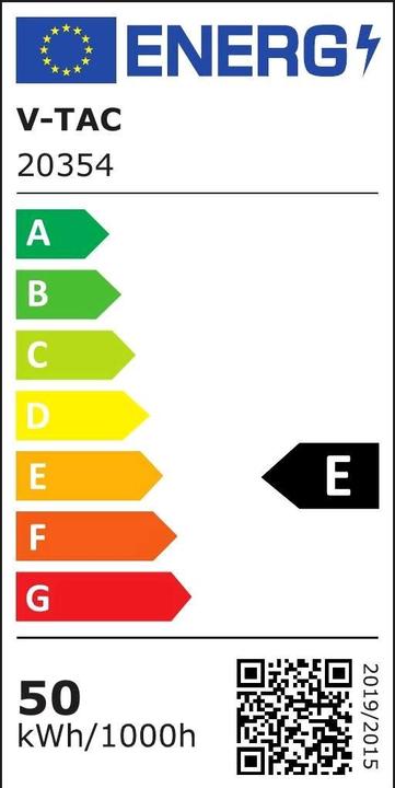 Energie-Label V-TAC VT850 50W LED Grillarmatur SAMSUNG Chip 150cm 120lmW 4000K (6000 lm)