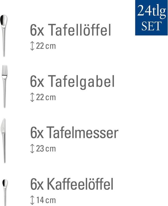 Produktbild Villeroy & Boch Tafelbesteck 24tlg. NewMoon (24 Stk., Besteck Set)