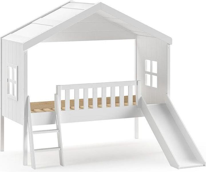 Vipack Lit Cabane Echelle+Toboggan Blanc (90 x 200 cm)