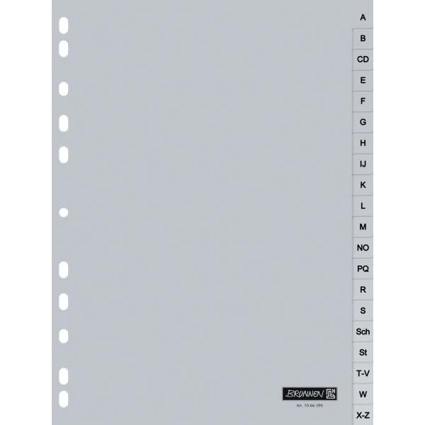 Brunnen Ordnerregister Vollformat A-Z grau 20-teilig, 1 St.