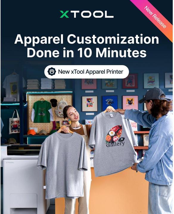 Produktbild XTool X-Tool Textildrucker Stoffdrucker inkl. Ofen – Ready2Use (Thermodirekt)