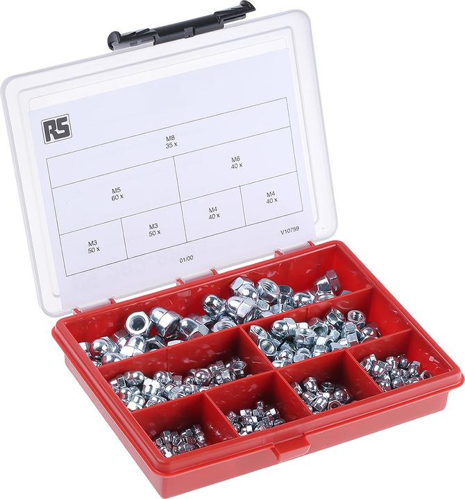 Produktbild RS PRO Stahl-Hutmuttersatz M3-M8 (M3, M4, M5, M6, M8)