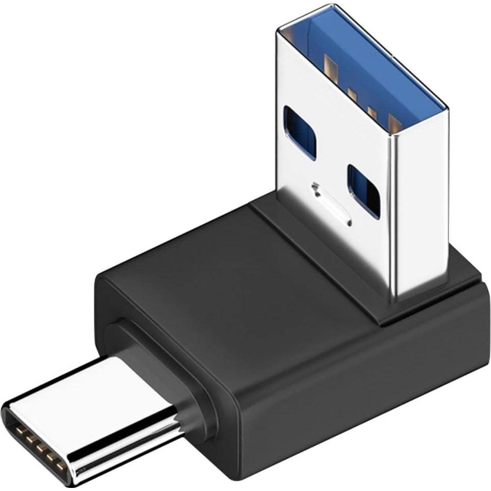 Thumbnail - PowerGuard USB-A zu USB-C 90 Grad Winkel nach unten Adapter (male/male) (USB 3.1), USB Kabel