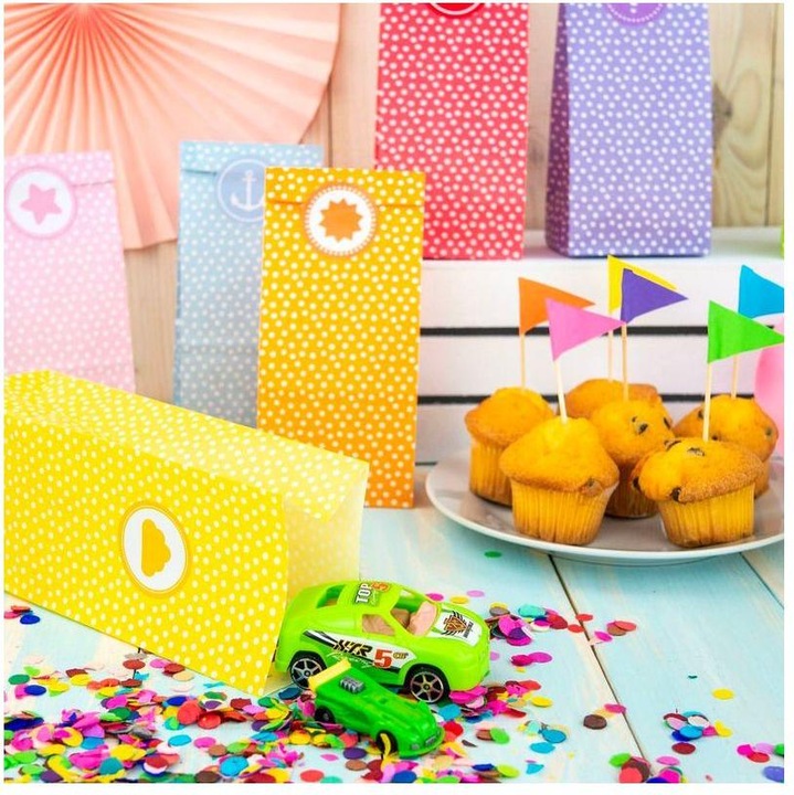 Image du produit Papierdrachen 24 sacs de fête (Pochette cadeau, 24 x)