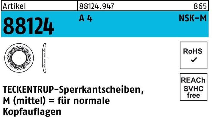 Produktbild Teckentrup Sperrkantscheibe R 88124 NSK-M 8 A 4