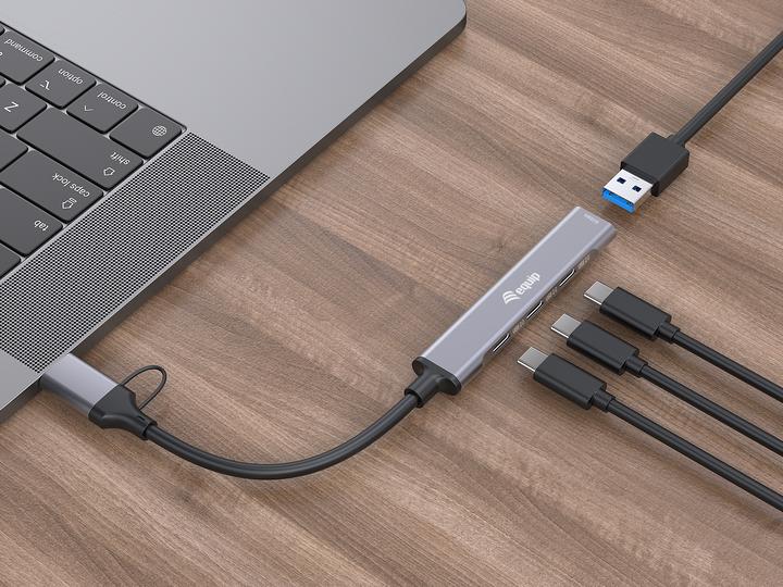 Image du produit equip 4-Port USB-A/C3.2-Hub->3xUSB-C/USB-A 10Gbps (USB-C, 4 ports)