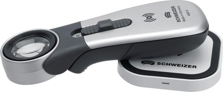 Schweizer Hand-held illuminated magnifier Tech-Line Induction Magnification 8x LED Lens-Ø 30 mm