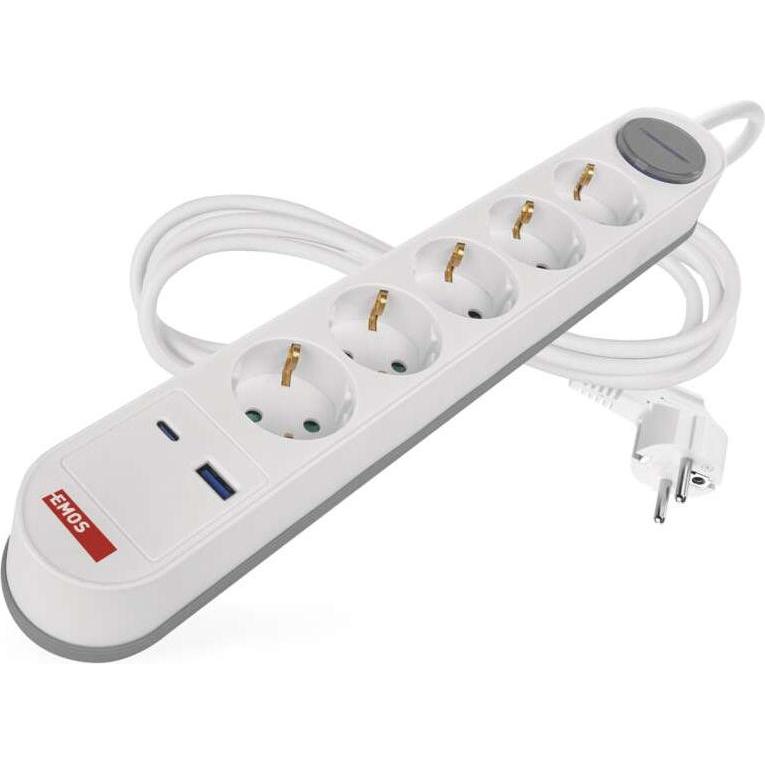 Emos, Ciabatta multipresa, # (5 x, CEE 7/3, 3 m)