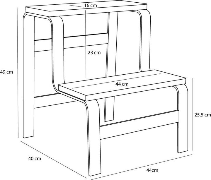 Image du produit Hübsch Step Hocker Blau/Braun