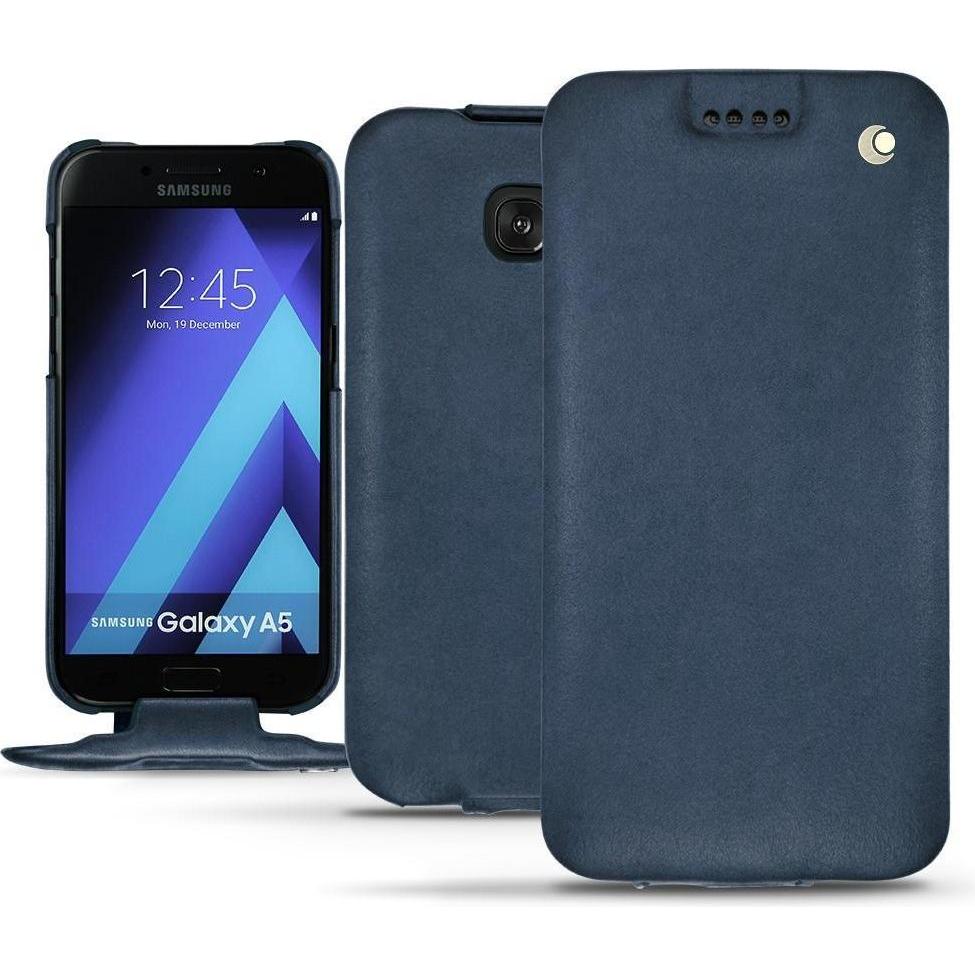 Noreve Lederschutzhülle vertikal (Samsung Galaxy A5 (2017)), Smartphone Hülle, Blau