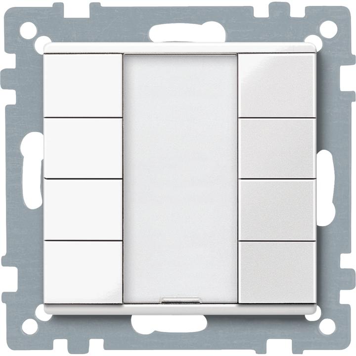 Produktbild Schneider Taster 4fach plus, polarweiss glänzend, System M MTN617419