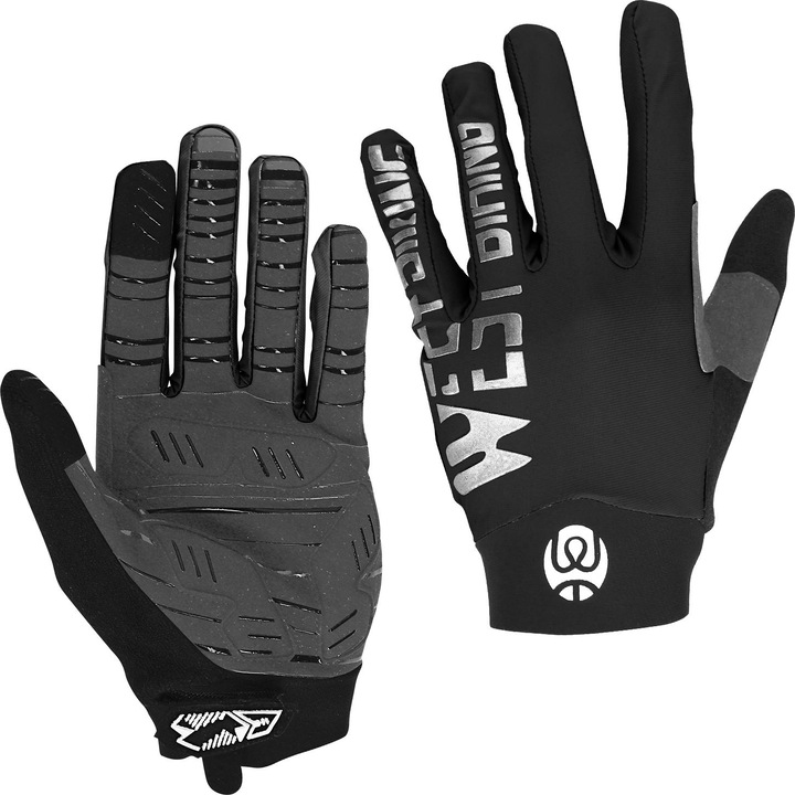 Avizar West Biking cycling gloves, non-slip palm, size XS - Black (XS)