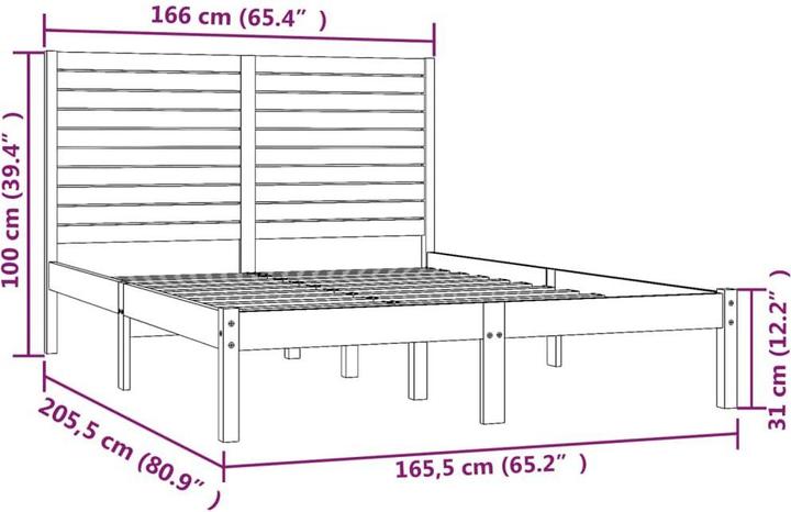 Produktbild vidaXL Bettrahmen (160 x 200 cm)