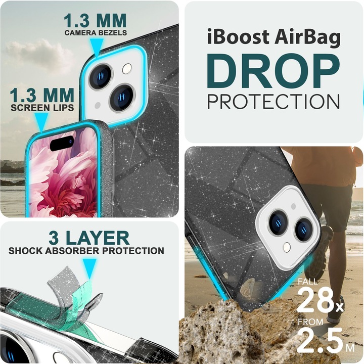 Produktbild Nalia Glitzer Hülle (Apple iPhone 15 Plus)