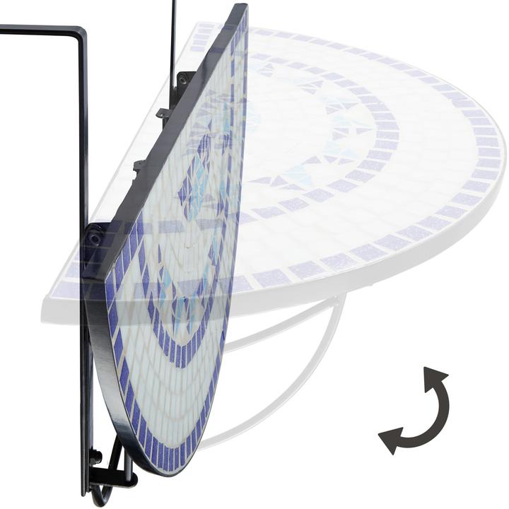 Produktbild tectake Balkontisch (76 x 65 x 62 cm)