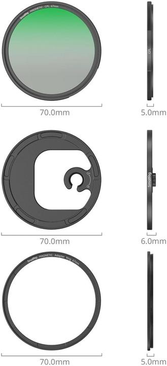 Actual product image SmallRig Clip-on CPL filter (67 mm) with M-mount adapter