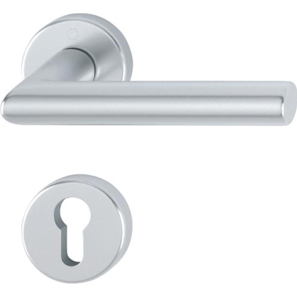Hoppe, Türgriff + Fenstergriff, Rosettengarnitur Amsterdam 1400/42KV/42KVS Aluminium F1 rund PZ DIN links / rechts D/D (...