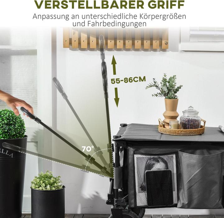 Produktbild Outsunny Bollerwagen mit Seitentaschen