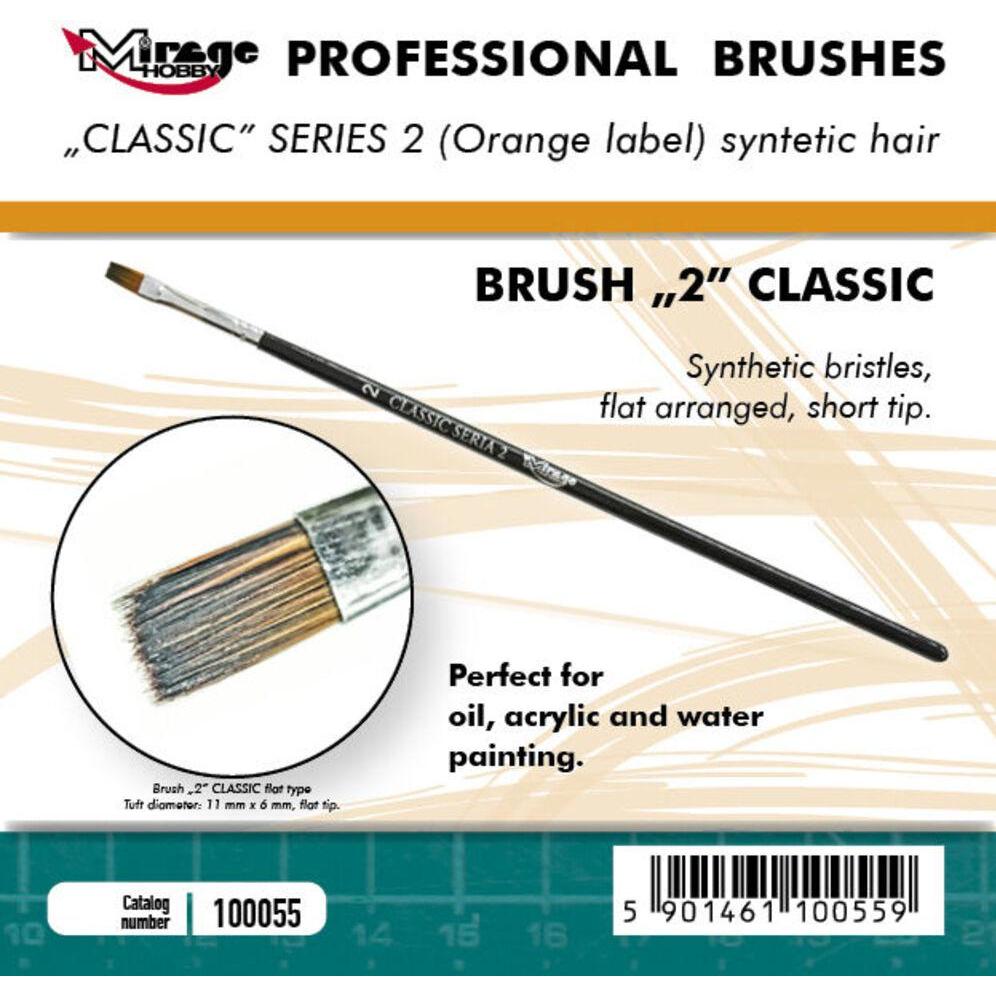 Mirage Hobby, Pinsel, Mirage Brush Flat High Quality Classic Series 2 size 2 (20 mm)