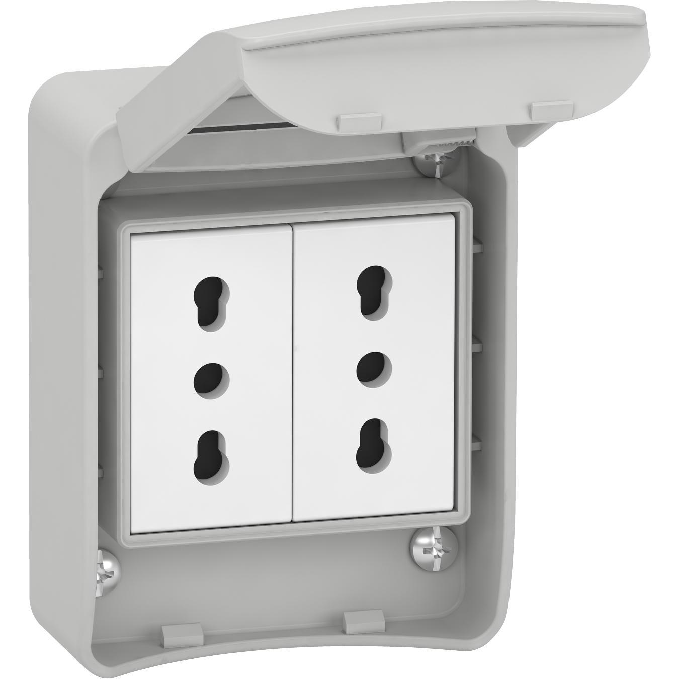 Thumbnail - Schneider Electric, Steckdose, SE 81139 Steckdose 2Fach 16A 230V 65X85Mm Ip55 It