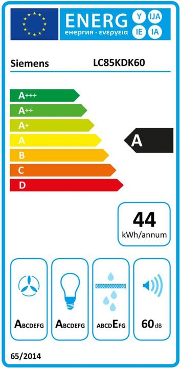 Energie-Label Siemens iQ100 LC85KDK60 (Wandhaube)