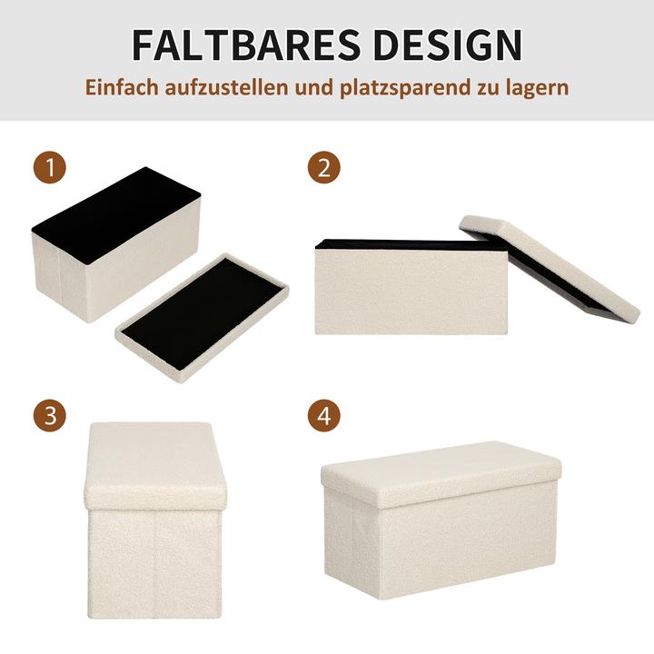 Produktbild Homcom Sitzbank Polyester, MDF Cremeweiss (76 cm)