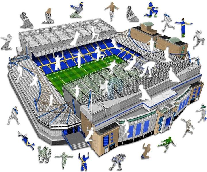 Actual product image Iconic Chelesea FC - Stamford Bridge Stadium - Wooden Puzzle Size S (150 pieces) (150 pieces)