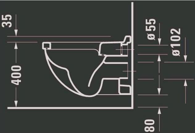 Actual product image Duravit Wall-hung WC STARCK 3 deep, 360x540mm white