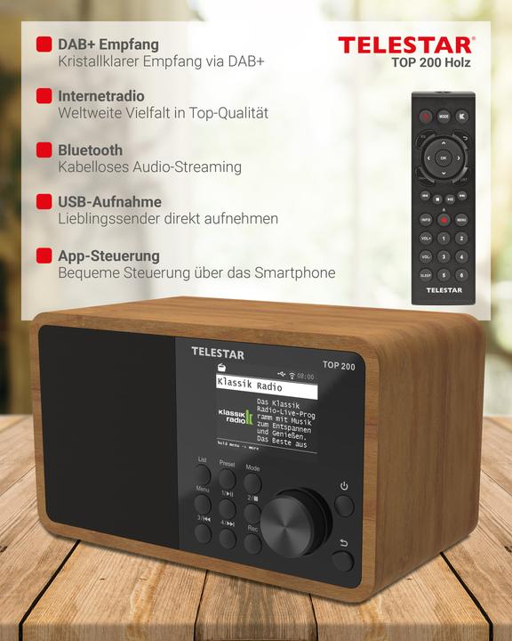 Produktbild Telestar Top 200 (DAB+, FM, Internetradio, Bluetooth, WLAN)
