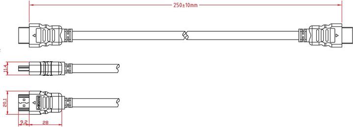 Produktbild Delock HDMI (Typ A) — HDMI (Typ A) (0.25 m, HDMI, 1.4)