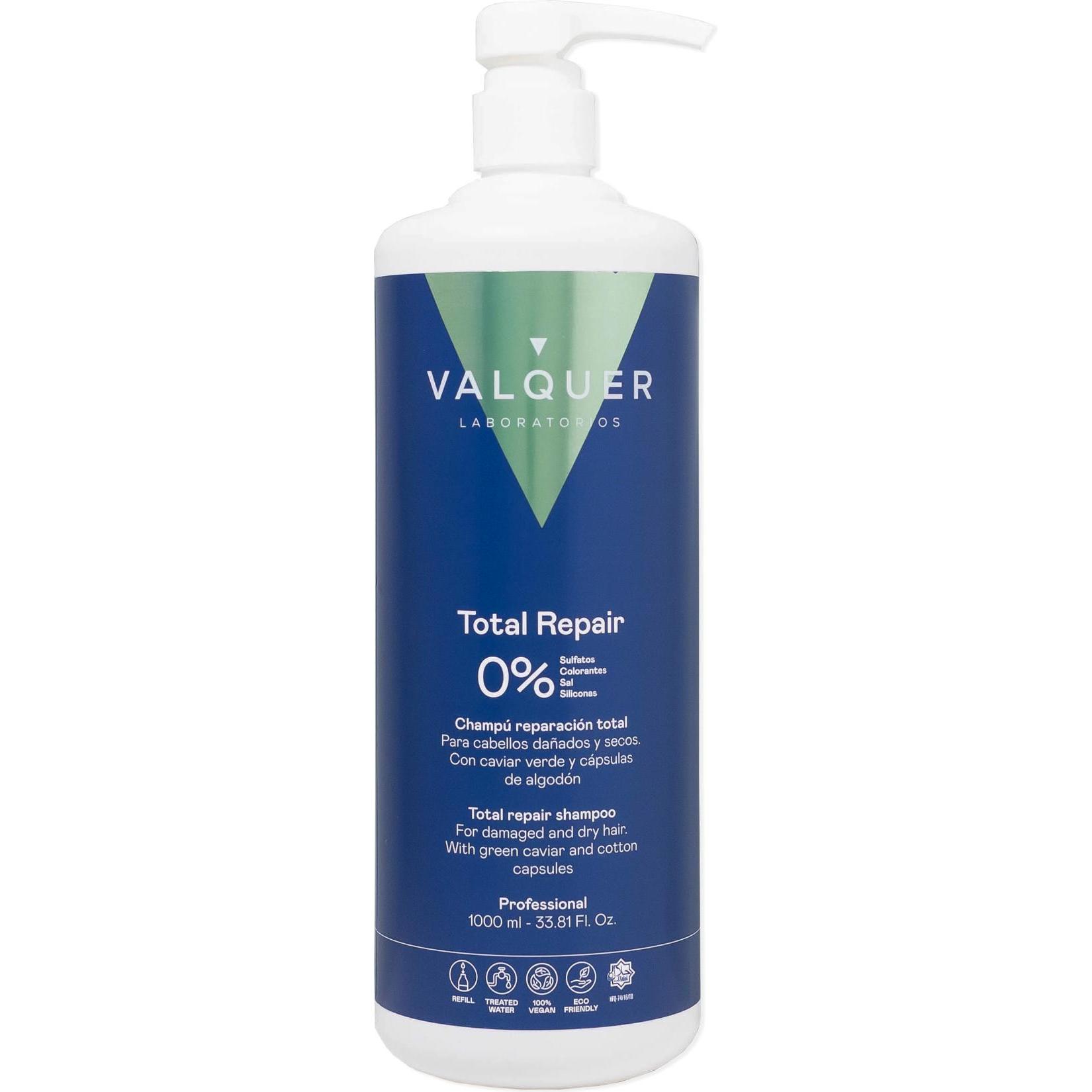 Valquer, Shampoo, Total Repair Shampoo 1L (1000 ml, Flüssiges Shampoo)