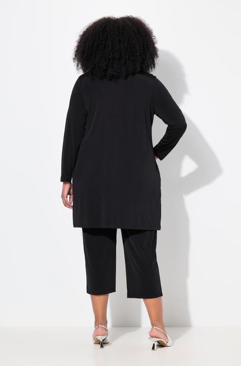 Image du produit Ulla Popken Veste en jersey, imprimé à pois. Col en V, manches longues. Fermeture à bouton. (62)