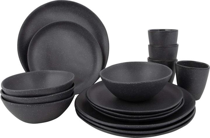 Bo-Camp Servies Hoxton grijs 16dlg - - Kamperen - Koken - Servies