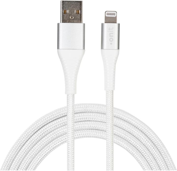 Onit USB 2.0-Kabel MFi USB A - Lightning 2 m, Weiss (2 m, USB 2.0, 12 W)