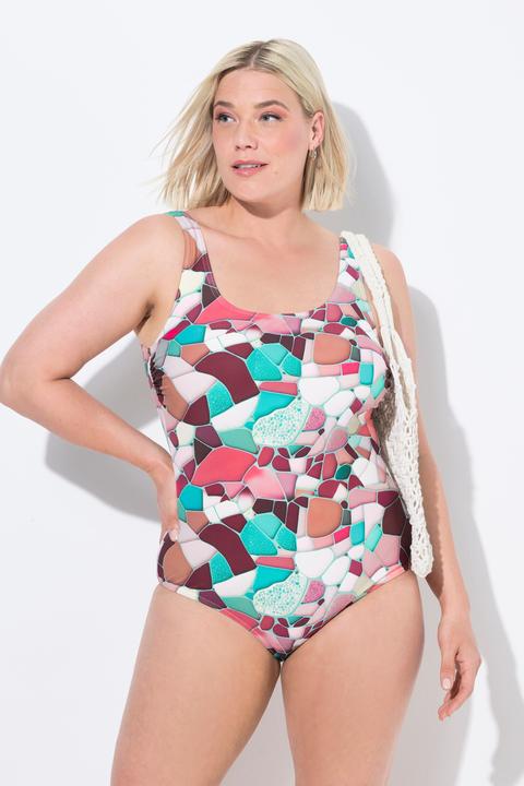 Immagine prodotto Ulla Popken Costume da bagno senza coppe con mosaico e scollo rotondo (62)