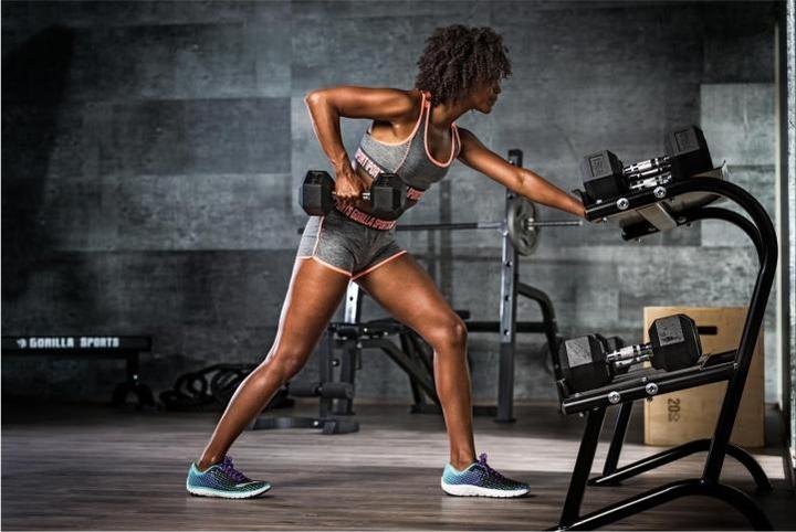 Image du produit Gorilla Sports Haltère Studio Hexagon en caoutchouc (1 x 22,5 kg)