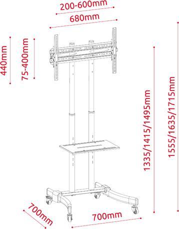 Produktbild G.B.S. Elettronica PRO-3770 177,8 cm (70') Schwarz (70", 40 kg)
