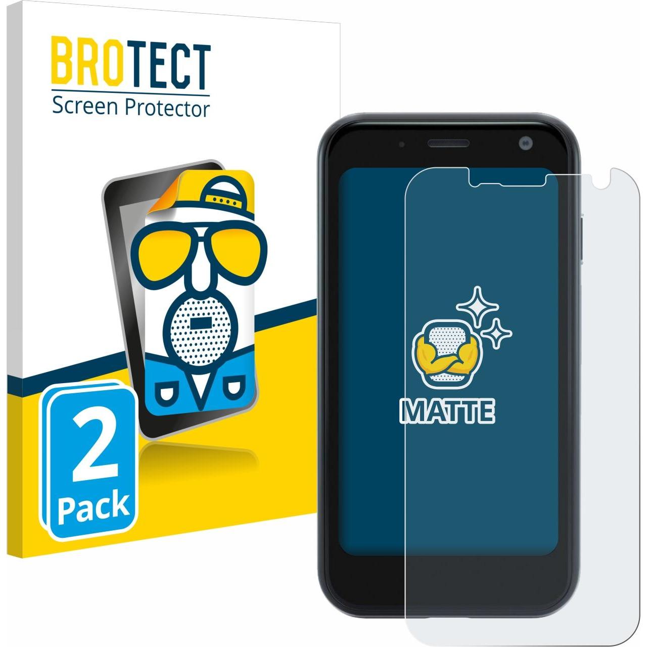 BROTECT Entspiegelungs-Schutzfolie Displayschutz Matt (2 Stück, Palm Palm), Smartphone Schutzfolie, Grau