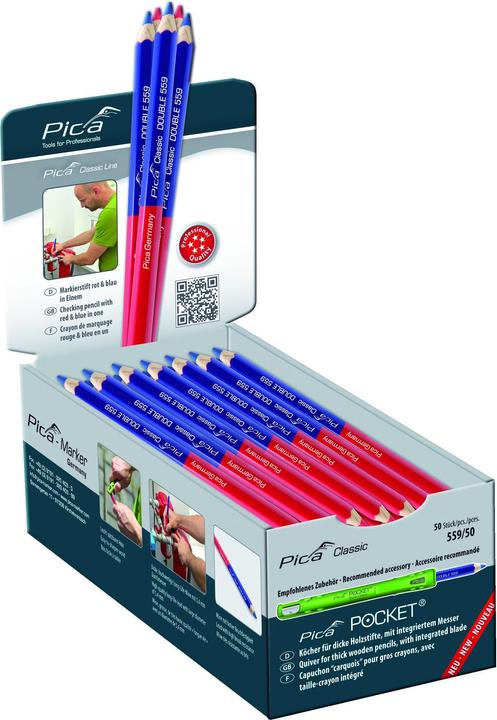 Produktbild Pica Markierstift Classic Double 559 17.5 cm SB (Blau, 10 x)